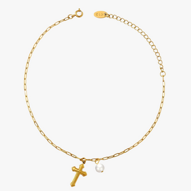Faith Cross Parel Enkelbandje