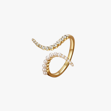 Elegante zirkonia parelring 