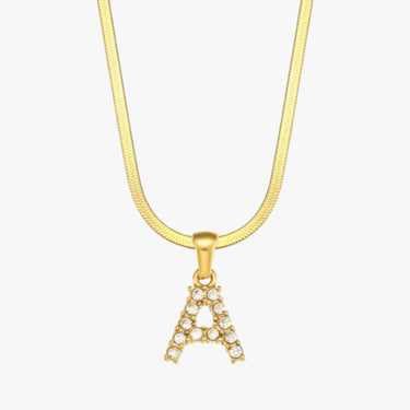 Astrid Initial Herringbone Ketting