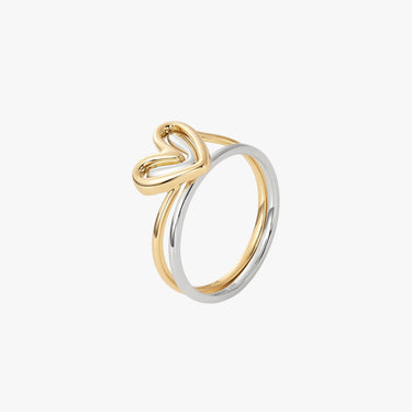 Two-Toned Heart Ring