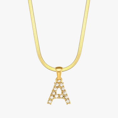 Astrid Initial Herringbone Necklace